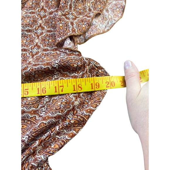 Band Of Gypsies Faux Wrap Dress B-O-G Collective Paisley Ruffle Hem L  Boho - Picture 5 of 10